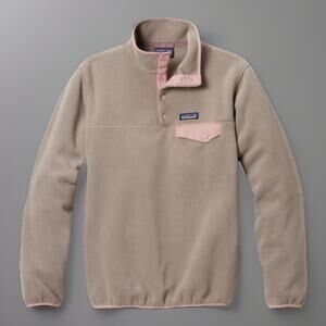 Patagonia Lightweight Synchilla Snap-T Pullover Fleece Furry Taupe Women’s Sz XL